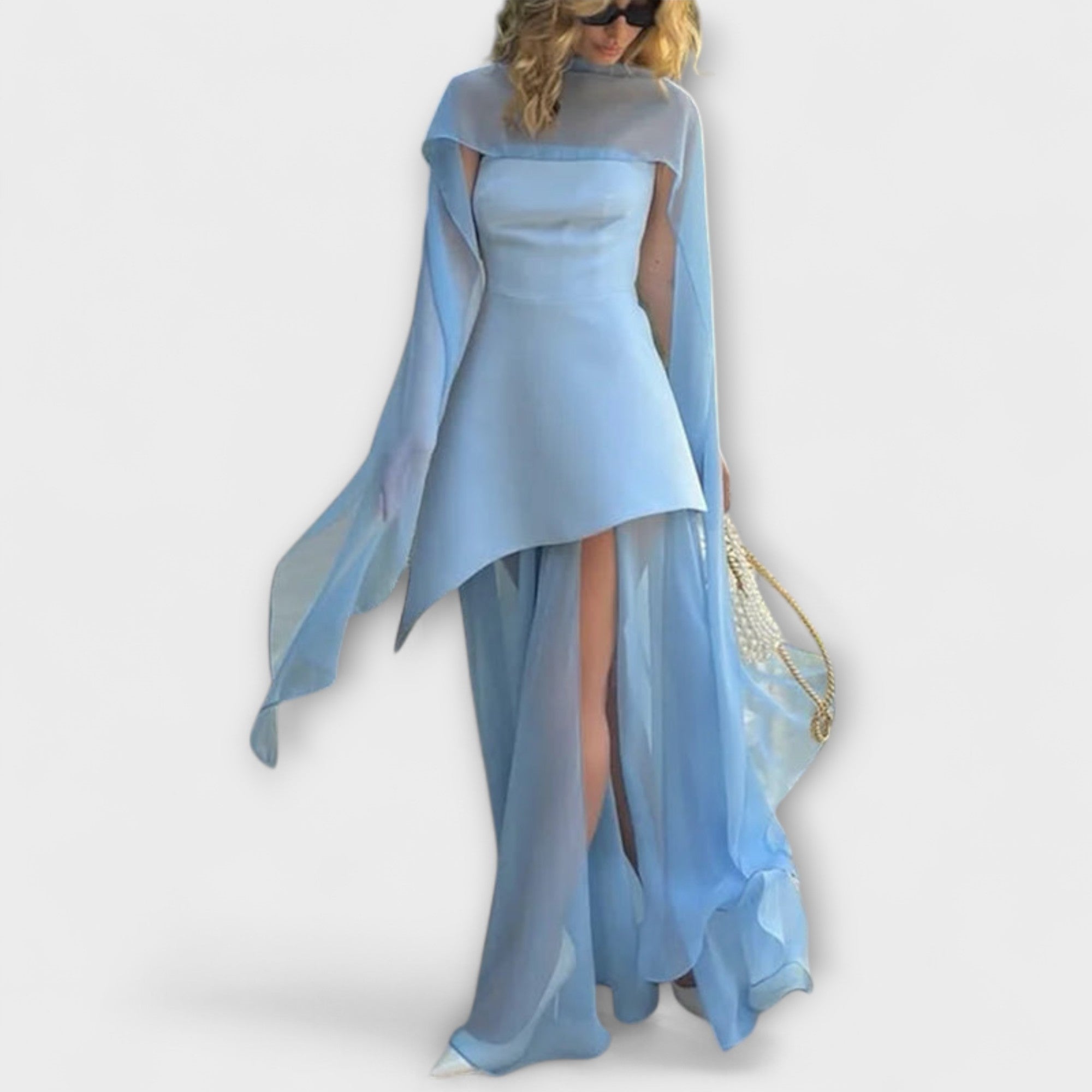 Goldie - Maxi Sukienka z Chiffonu