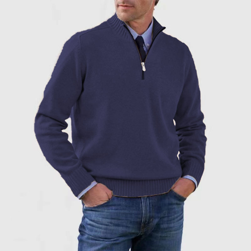 Tomáš – Męski Sweter z Polo Zippem