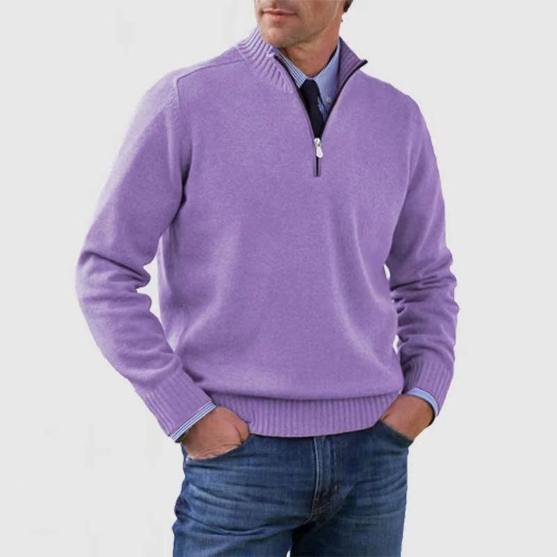 Tomáš – Męski Sweter z Polo Zippem