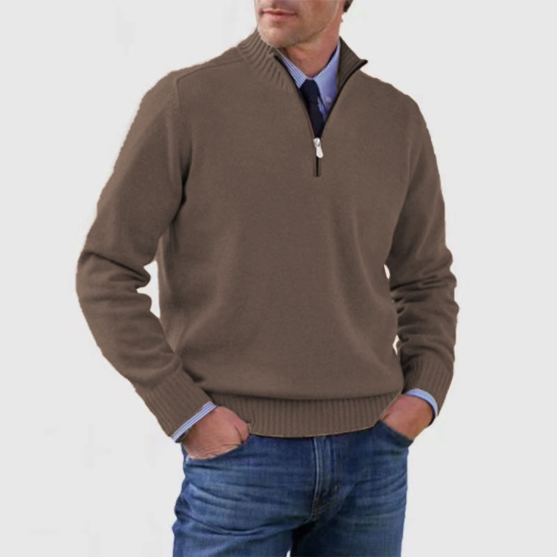 Tomáš – Męski Sweter z Polo Zippem