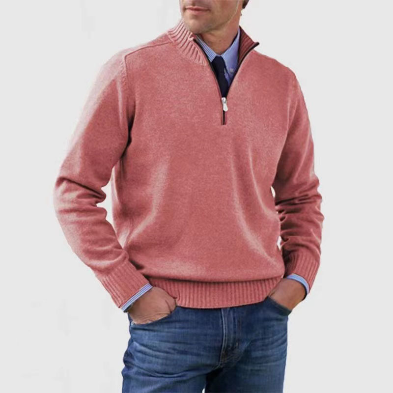 Tomáš – Męski Sweter z Polo Zippem