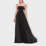 Mireille - Elegancka Maxi Sukienka z Plisowaniem i Wycięciem