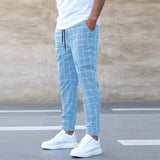 Tomáš – Męskie Spodnie Dresowe w Kratę – Prosty Krój, Casual Streetwear, Wiosenne Spodnie na Czas Wolny