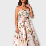 Elegancka Midi Sukienka z Chiffonu