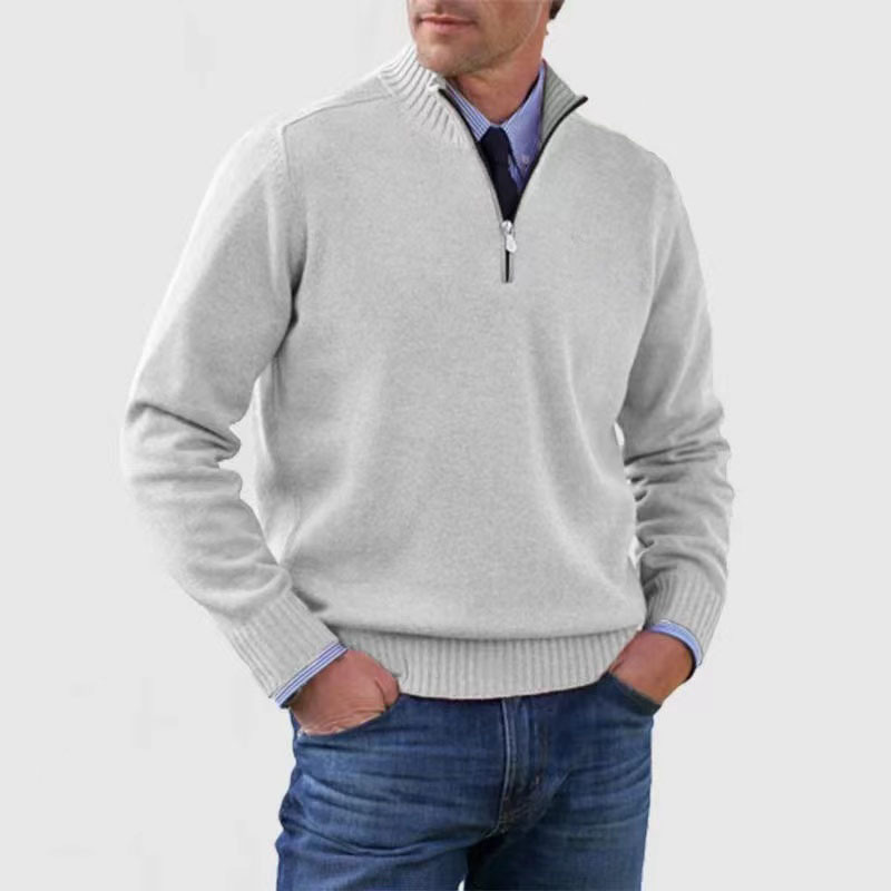 Tomáš – Męski Sweter z Polo Zippem