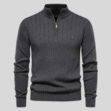 Martin – Elegancki Sweter z Zamkiem przy Szyi