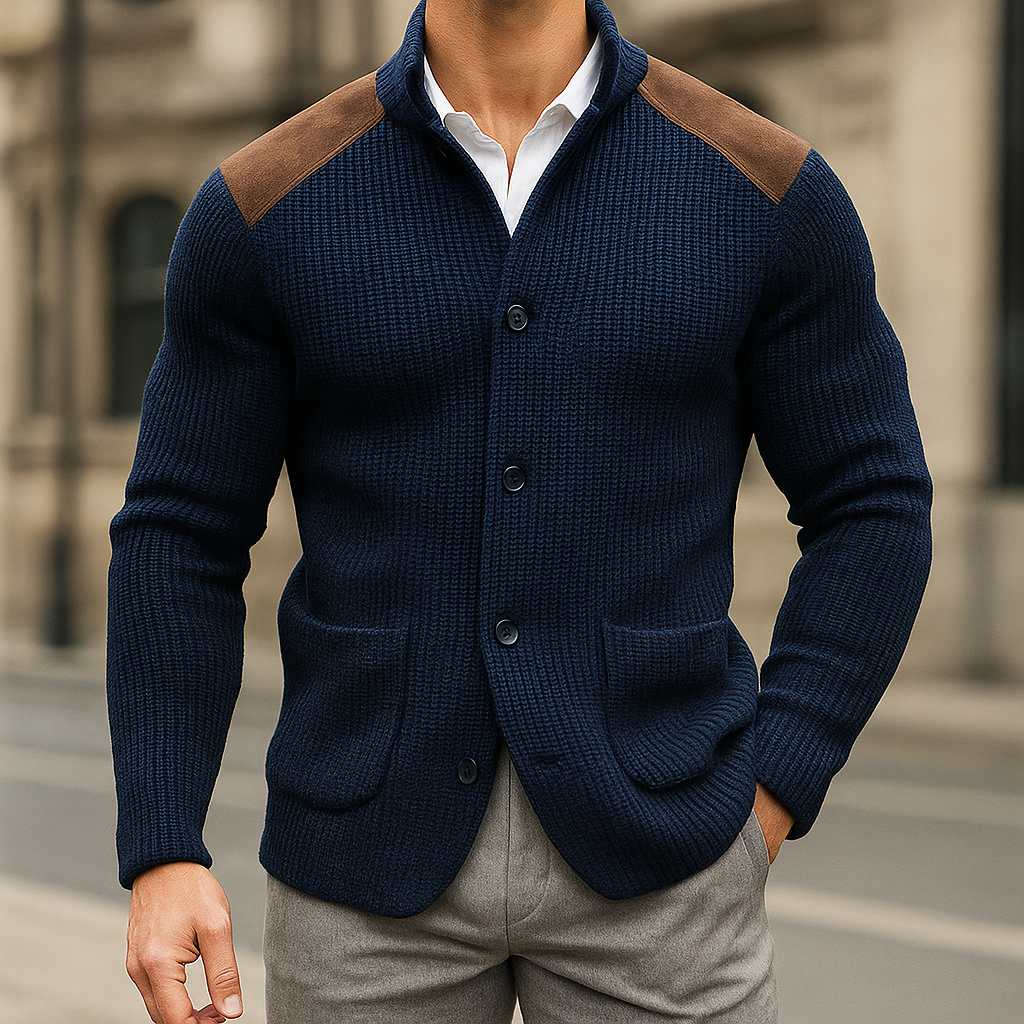SILVORO - BLAZER Z TEKSTUROWANEJ DZIANINY