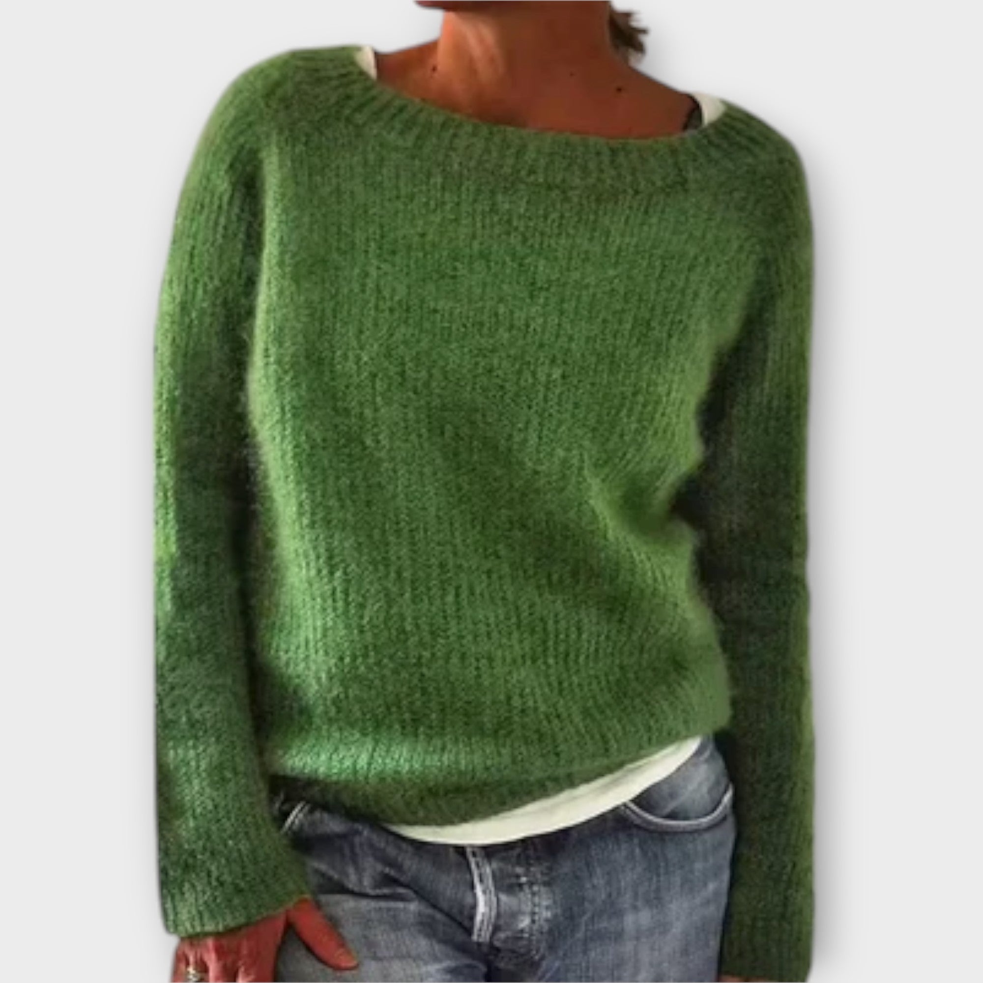 Regine – jednokolorowy sweter dzianinowy