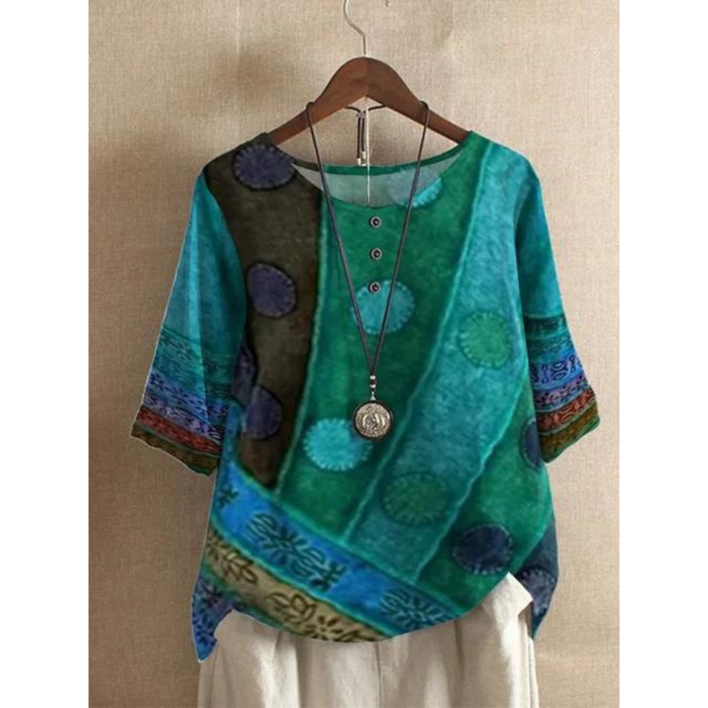 Valērija - krāsains boho tops