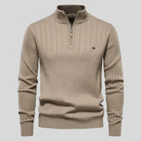Martin – Elegancki Sweter z Zamkiem przy Szyi