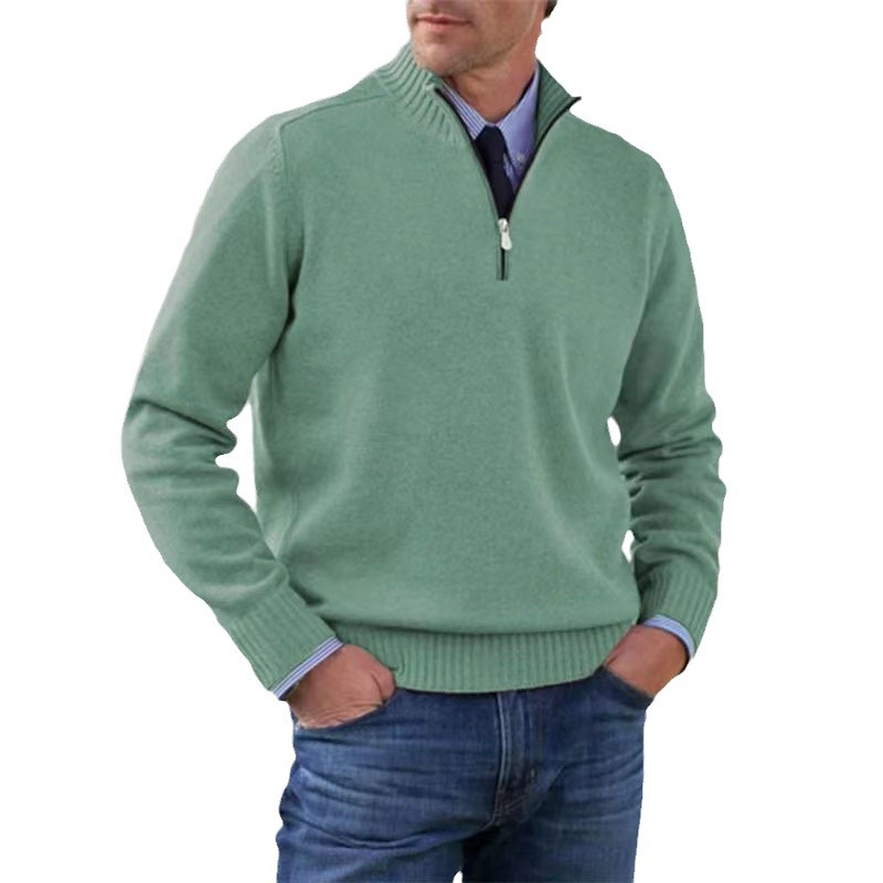 Tomáš – Męski Sweter z Polo Zippem