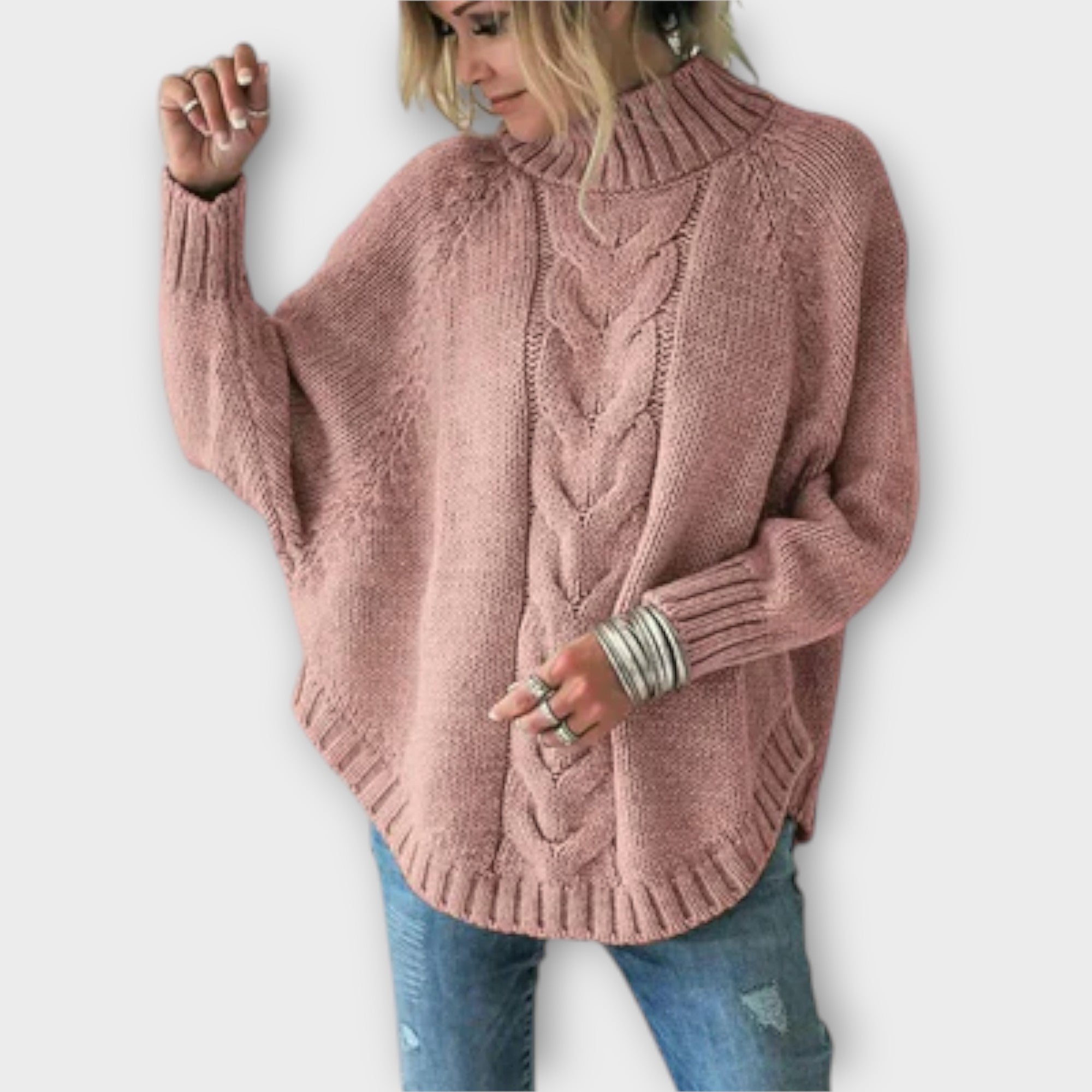 Elysian - Sweter pleciony z wzorem w warkocze