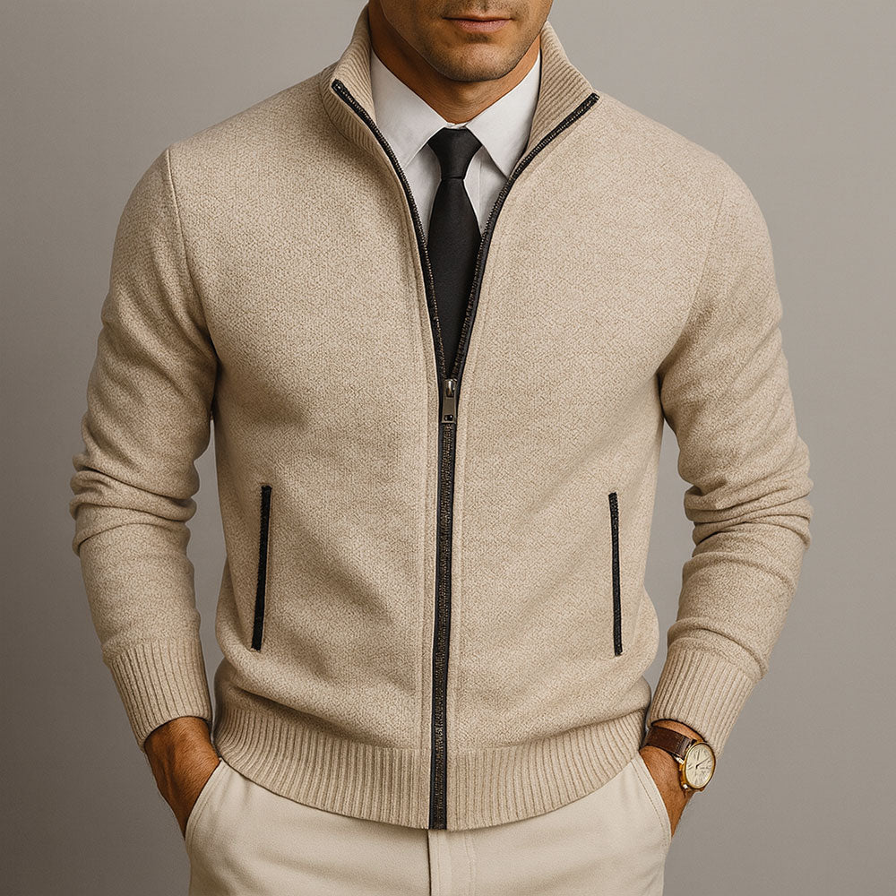 Jake – Kardigan z zamkiem z wełny merino