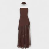 Goldie - Maxi Sukienka z Chiffonu