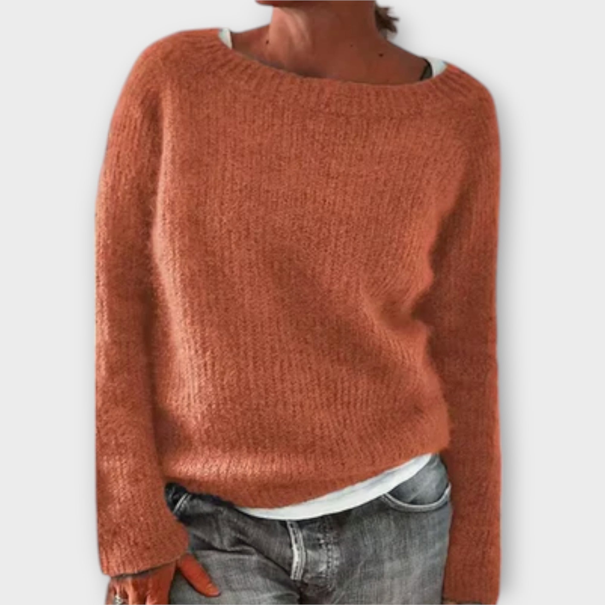 Regine – jednokolorowy sweter dzianinowy