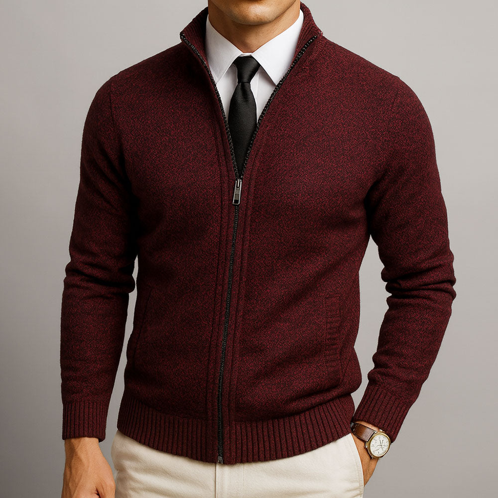 Jake – Kardigan z zamkiem z wełny merino