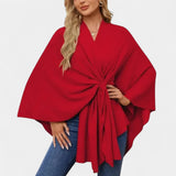 Daniela – Eleganta, gaisīga pončo blūze ar mezglu