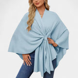 Daniela – Eleganta, gaisīga pončo blūze ar mezglu
