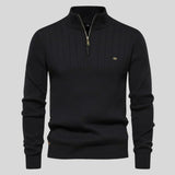 Martin – Elegancki Sweter z Zamkiem przy Szyi