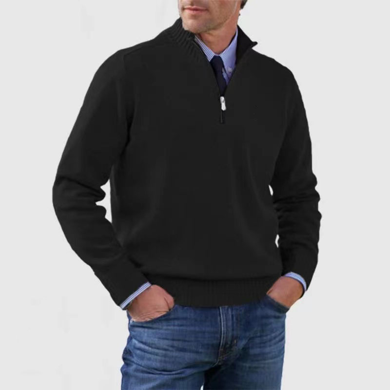 Tomáš – Męski Sweter z Polo Zippem