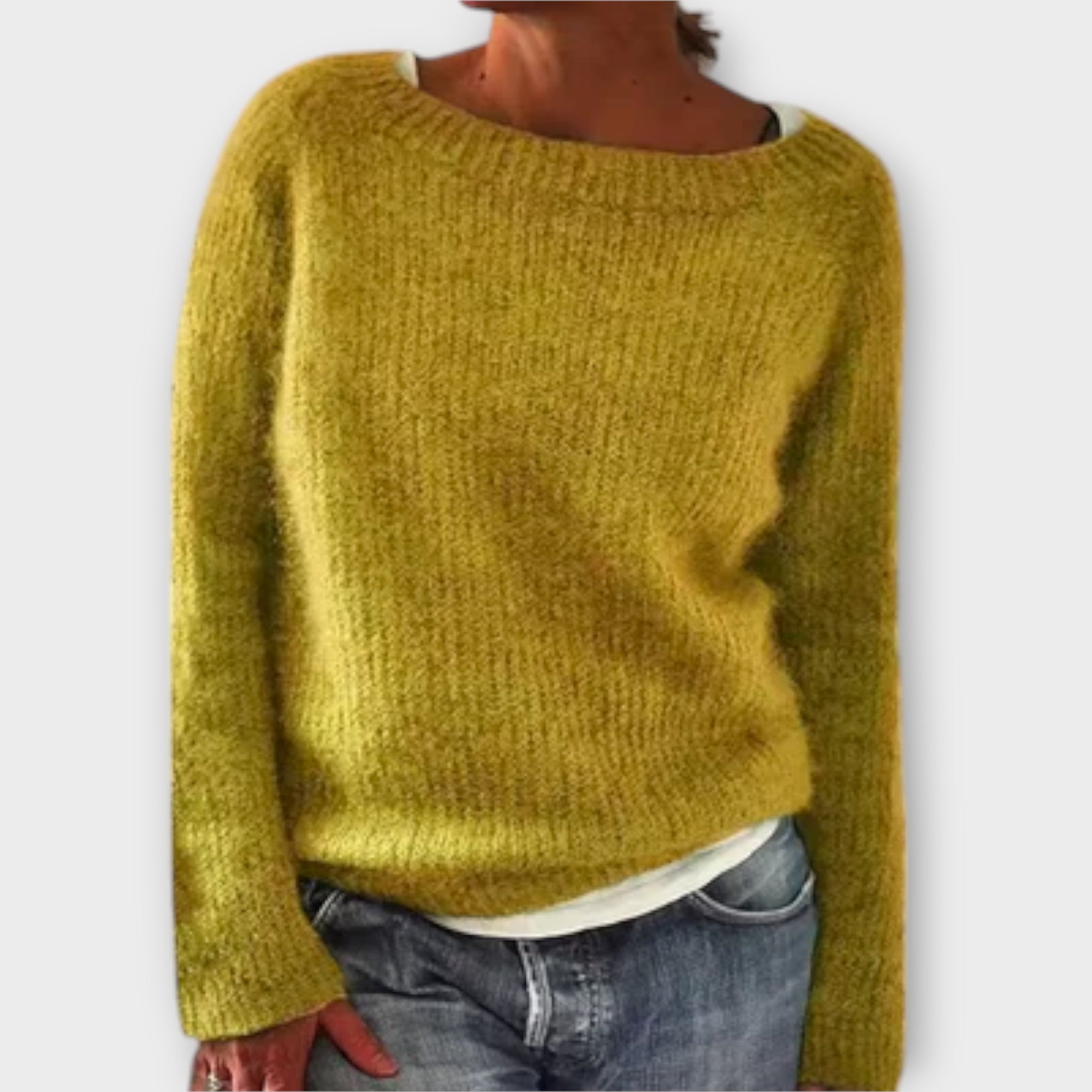 Regine – jednokolorowy sweter dzianinowy