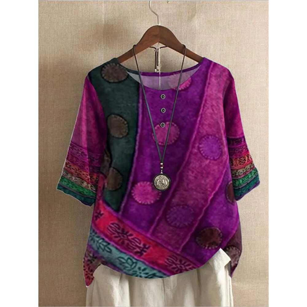 Valērija - krāsains boho tops