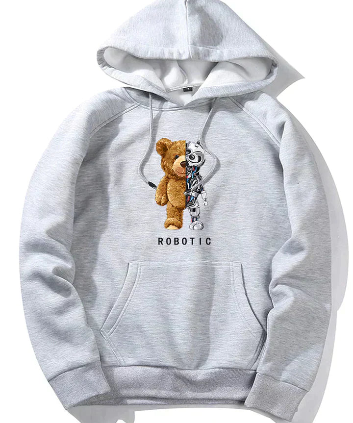 Tomáš – Bluza z Kapturem z Grafiką Robotycznego Misia