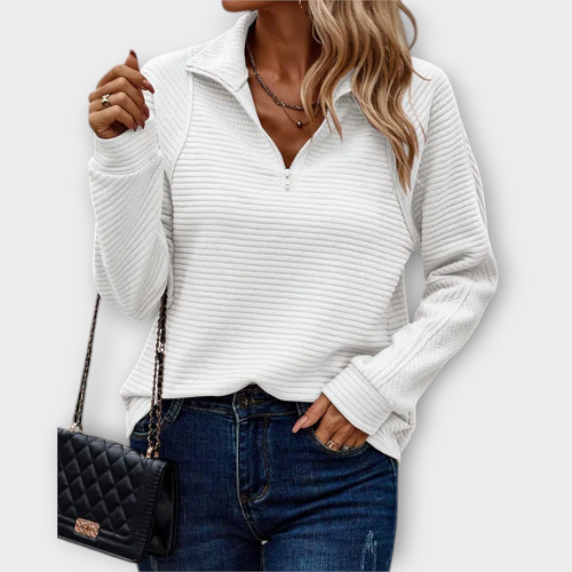 Vilja - Sweter z polo zamkiem