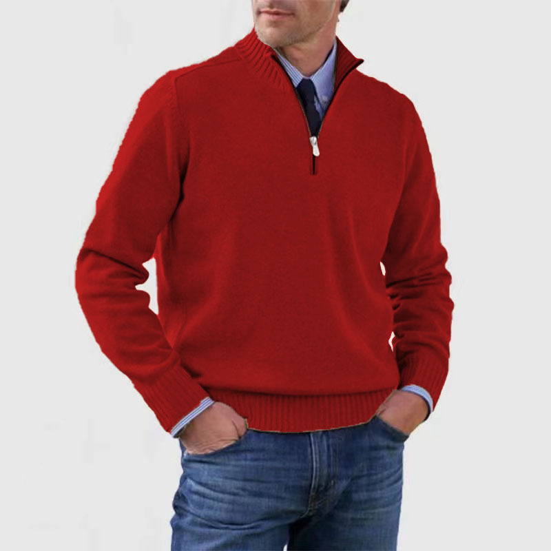 Tomáš – Męski Sweter z Polo Zippem
