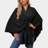 Daniela – Eleganta, gaisīga pončo blūze ar mezglu
