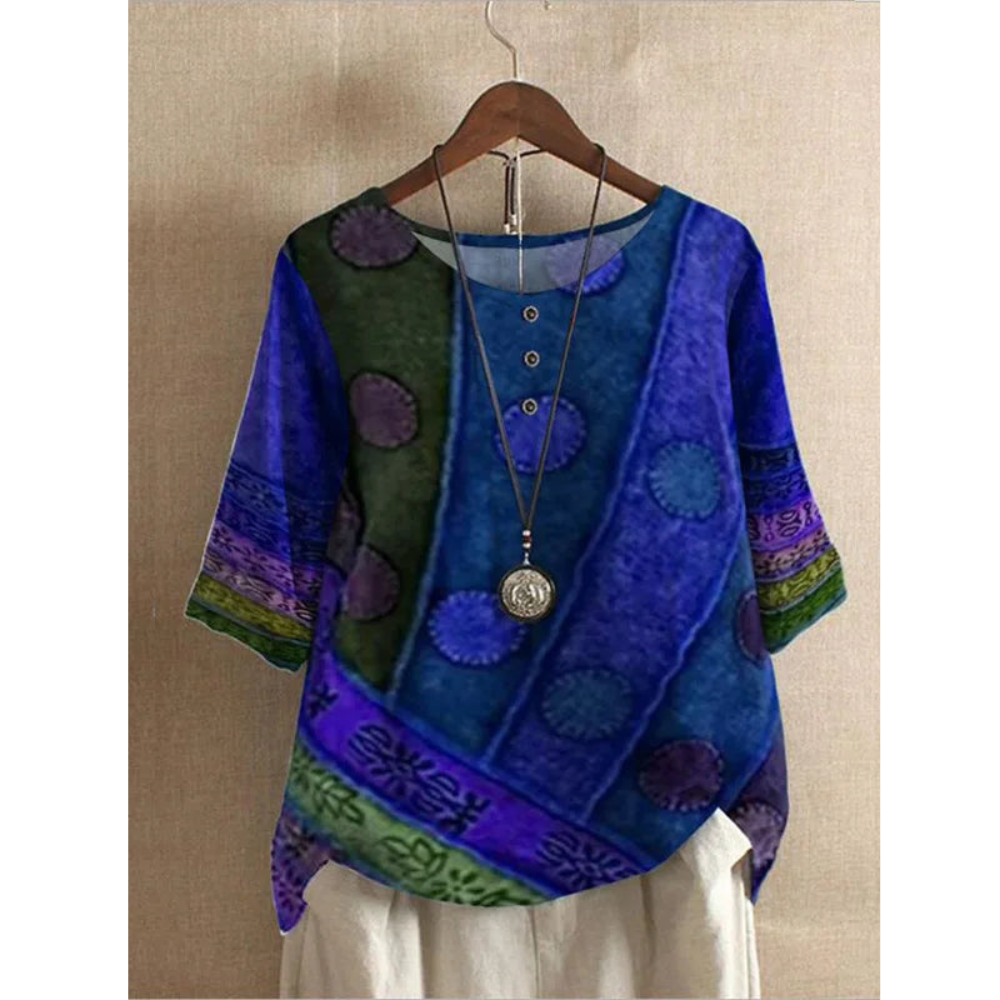 Valērija - krāsains boho tops
