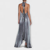 Calliope - Metaliczne plisowane maxi sukienki