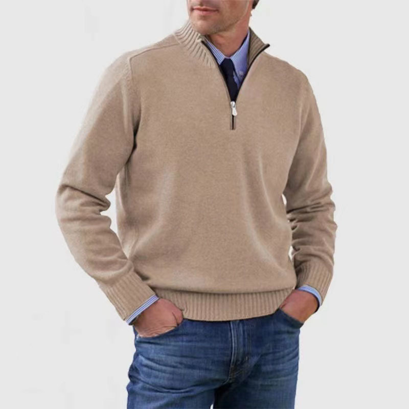 Tomáš – Męski Sweter z Polo Zippem