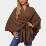 Daniela – Eleganta, gaisīga pončo blūze ar mezglu