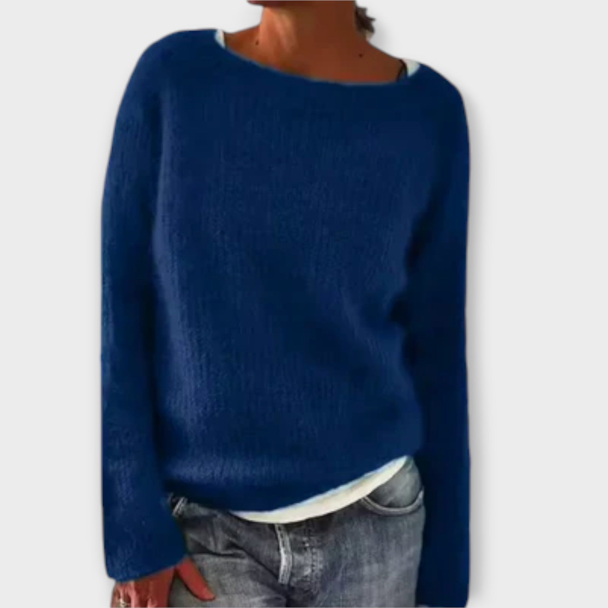 Regine – jednokolorowy sweter dzianinowy