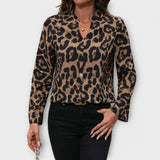 Brīva blūze ar leoparda rakstu