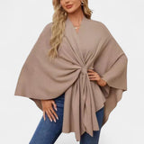Daniela – Eleganta, gaisīga pončo blūze ar mezglu
