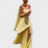 Goldie - Maxi Sukienka z Chiffonu