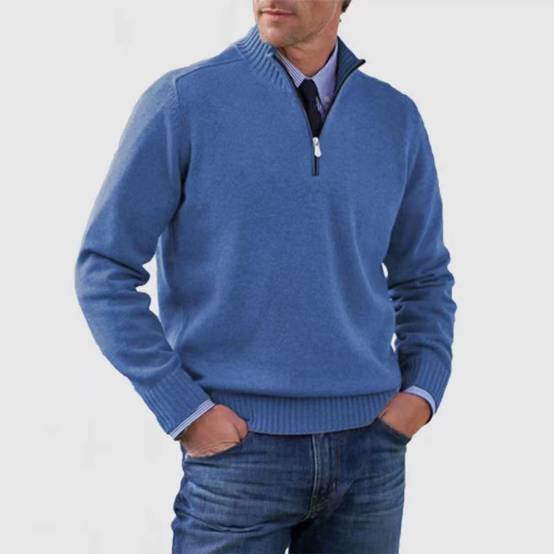 Tomáš – Męski Sweter z Polo Zippem