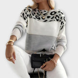 Cheyenne - Luźny sweter w leopardzim wzorze