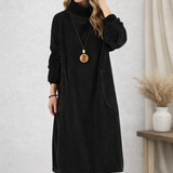 Veronika | Elegancka swetrowa sukienka midi z golfem