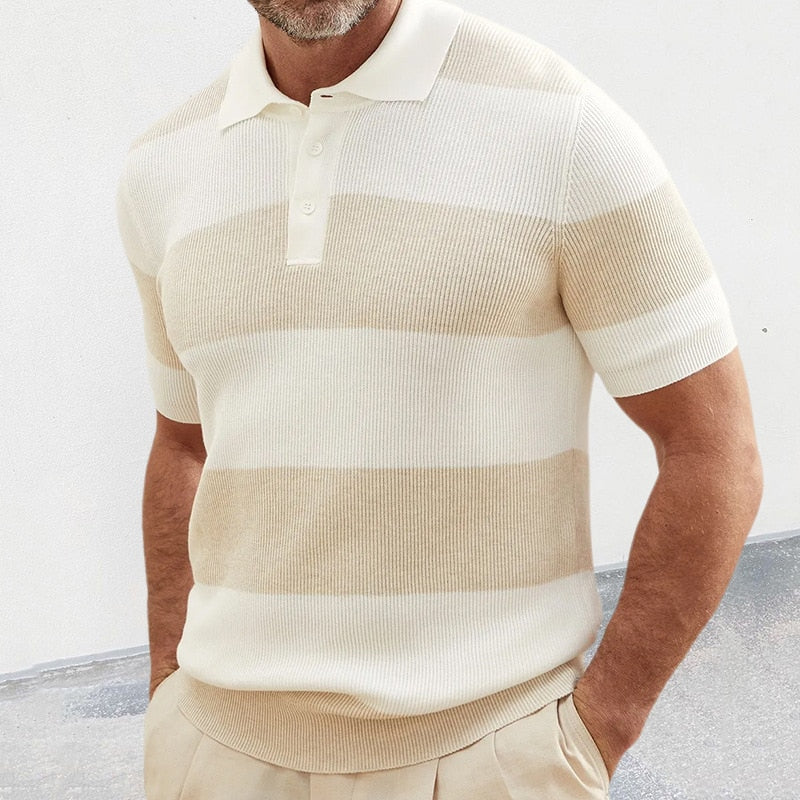 Tomáš – Pasiasty Męski Sweter Polo