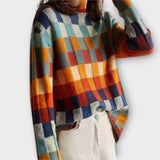 Erika – Sweter z golfem w stylu patchwork