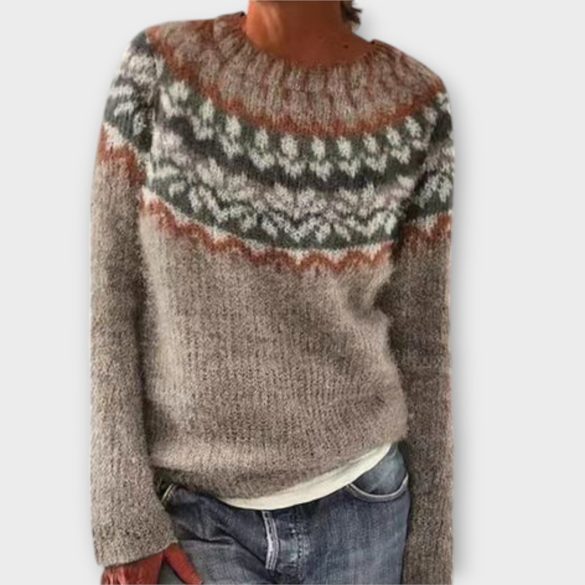 Vintage pleciony sweter dla kobiet