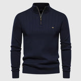 Martin – Elegancki Sweter z Zamkiem przy Szyi