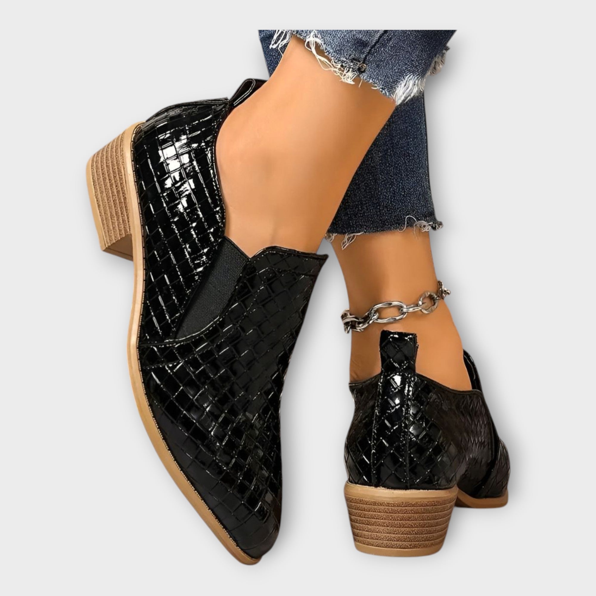 Veronika – Eleganckie Buty Slip-On z Niskim Obcasem