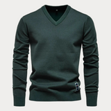 Lukáš – Męski Sweter z Dekoltem w Serek