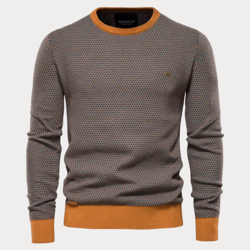 Tomáš – Sweter Pleciony z Wycięciami dla Mężczyzn
