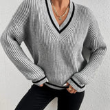 Marina | Pasiasty sweter dzianinowy z wzorem waffle