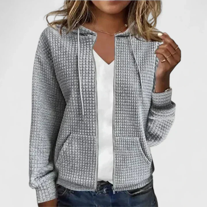 Anna – Pikowana bluza na zamek na każdy dzień